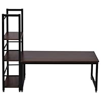 【ブラック】H型PCデスク ロータイプ一体型 ラック付き デスクワークデス 木製 Amazon | H型PCデスク ロータイプ一体型 ラック付き デスク